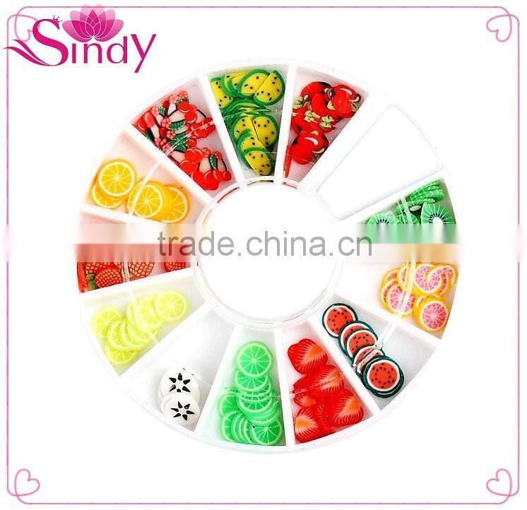 colorful fimo fruit slice nail wheel