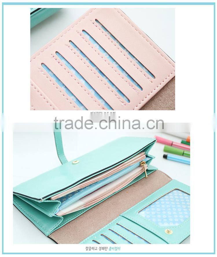Hot sale beautiful PU leather wallet woman purse