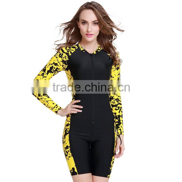2016 top selling sun protection one piece swimsuit women