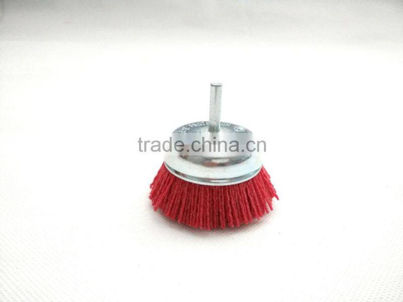 nylon wire cup brushes with shank, diameter 75mm or 3"