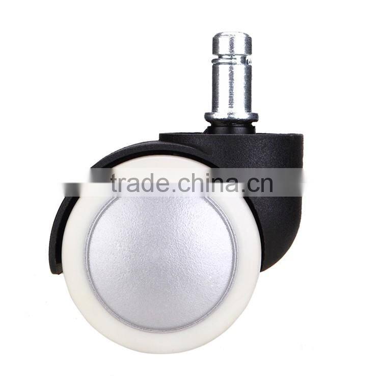 2016 BL promotional 2" white painted double swivel plastic PU office chair caster wheels