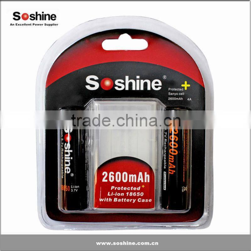 china supplier Soshine 18650 260mah battery lithium battery 3.7V for mini segway wholesale