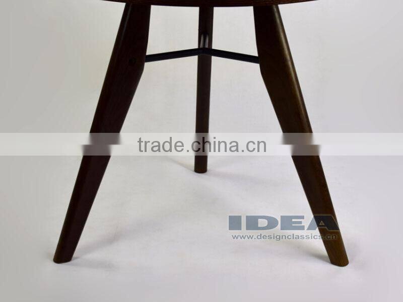 Replica Jean Prouve Gueridon Dining Table - Solid Ash Stained in Walnut color