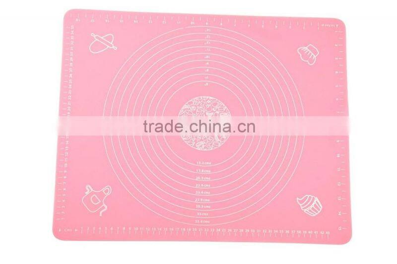 Eco-friendly feature soft printed kitchen baking mat silicone 50*40cm