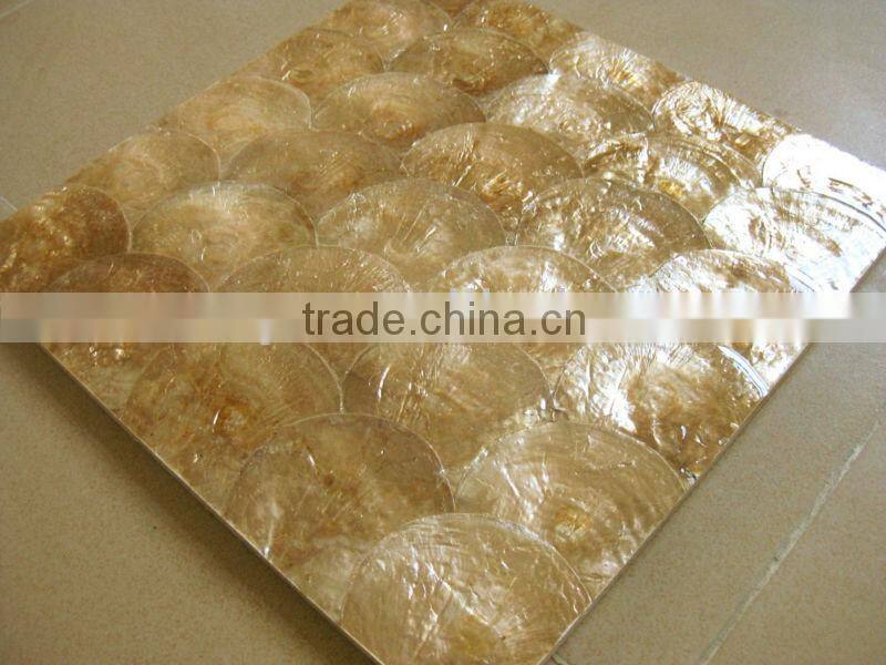 Gold capiz sea shell mosaic tile capiz mother of pearl shell paper