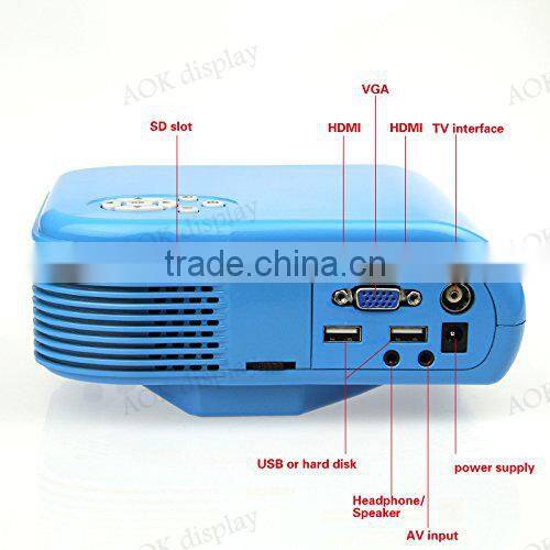 Portable Mini 1080P HD Multimedia LED Projector Home Cinema Video TV VGA 2*USB 2*HDMI