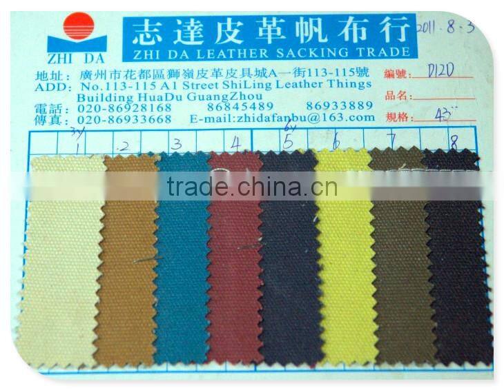 cheap and good cotton wax coated canvas fabric for bag tent luggage shoes