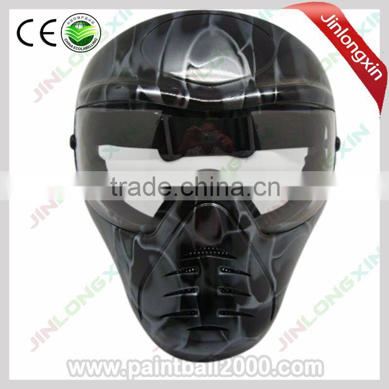 Airsoft mask Black Snake Pattern Anti Fog single lens paintball mask