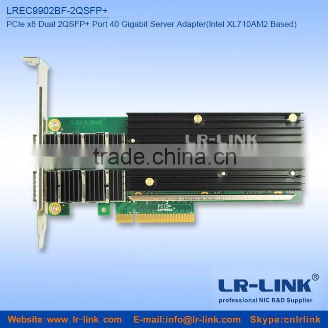 Dual QSFP+ Port Fiber 40 Gigabit 40Gbps Ethernet PCI Express Server Adapter (Intel XL710AM2 Based)