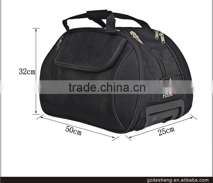 2014 convenient polyester folding shopping bag with wheels