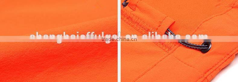 custom women OEM hooded orange softshell jacket for spring