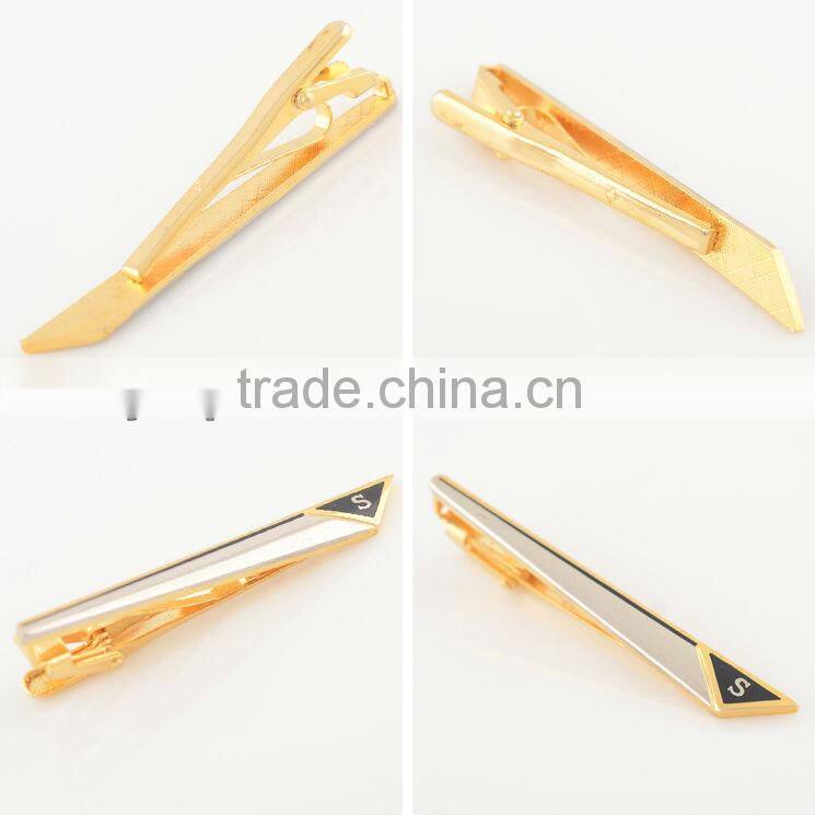 Best seller gold plated tie bar custom tie clip fashion tie pin