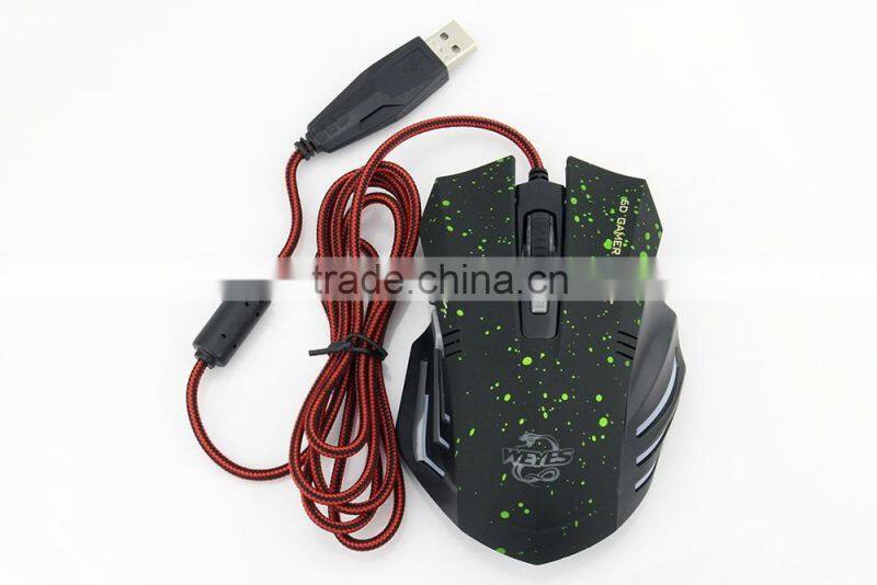 LED Optical USB Wired 6 Button Professional Gaming Mouse
