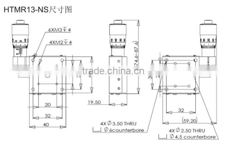 HTMR13-NS Micrometer Right Positioning Stage