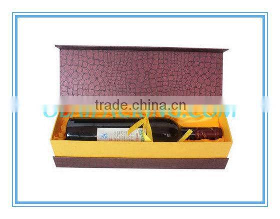 luxury high quality paper wine package with gold stamping