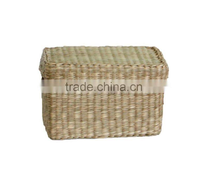 Small eco-friendly seagrass box with lid, cute seagrass box with cheap price
