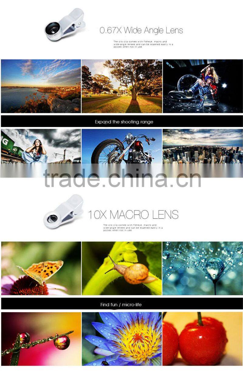 3 in1 Smartphone Lens Kit Cellphone Lens Macro Wide Angel Fisheye Lens for samsung galaxy s6 iphone 6