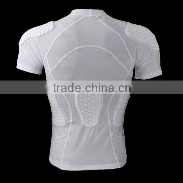Compression padded protection Top,Short sleeves compression padded wear, Sublimation printing anti-collision wear