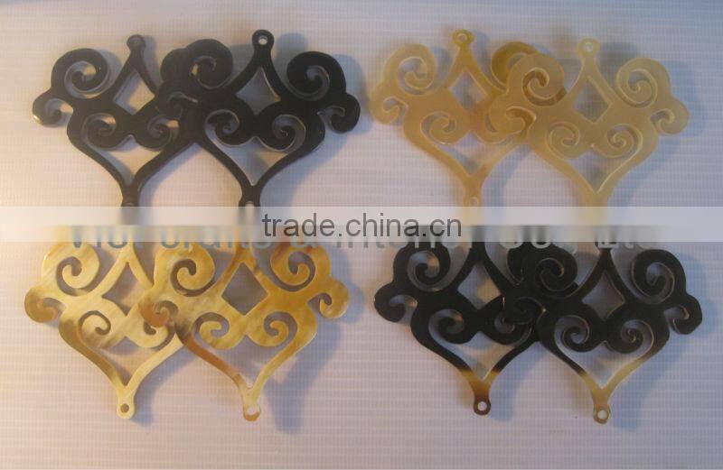 Buffalo horn elements for making jewelry, handmade from natural horn