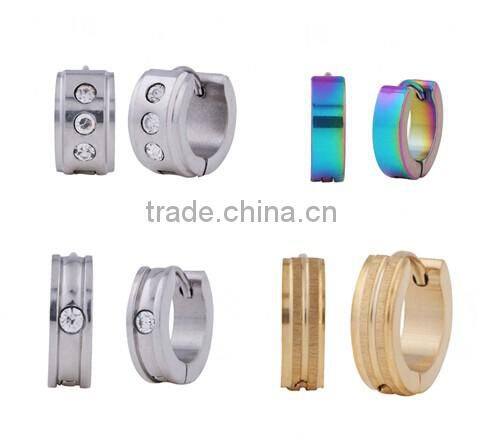 Fashion Crystal Huggie Hoop Stud Earring diamond gold earring