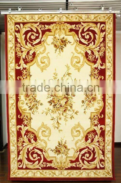Floral Red Wilton PP hotel rooms carpet designs with high quality