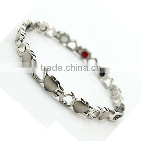 Black heart couple anti-radiation magnetic bracelet stainless steel energy bracelet
