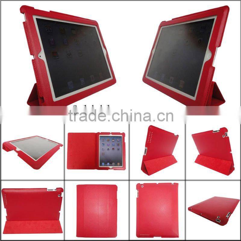 Book Style Foldable Stand Leather Case for iPad