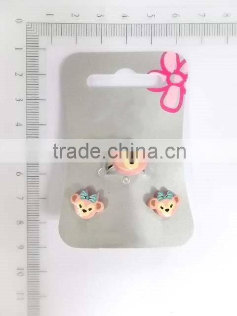 Cute acrylic micky mouse earring and ring set for children