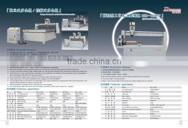Three-head Advertising Engraving machine(for wood,acrylic,relief,stone,organic glass,double-color board,copper,aluminum)