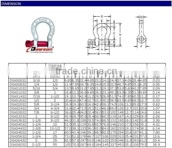 screw pin bow anchor shackle for sale