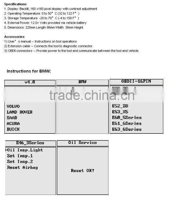 PS150 OIL RESET TOOL & service reset & reset service light