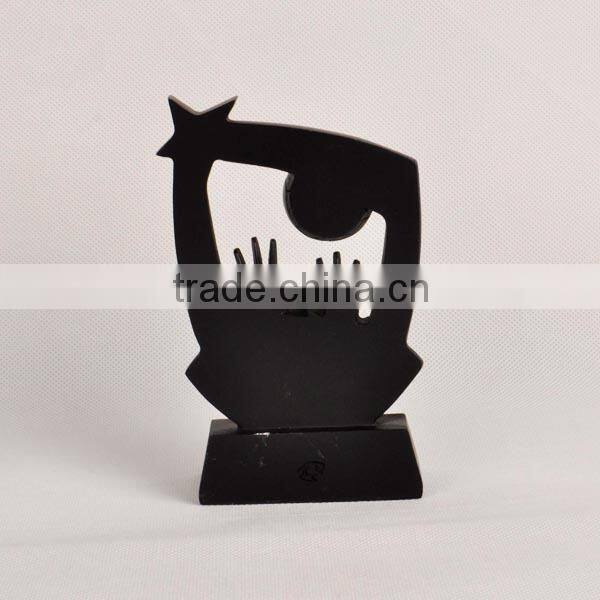 Resin basketball with hands trophy for award