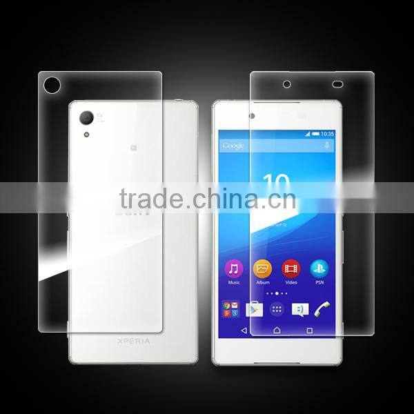 Liquid front and back tempered glass screen film/cover/shield/protector for Sony z4
