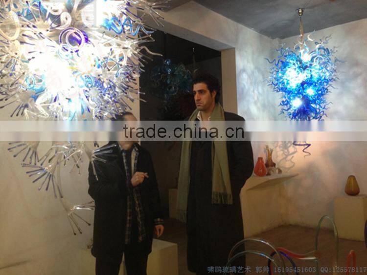 hand blown glass chandelier decoration XO-20150621 Modern glass art chandelier from famous Chinese glass artist Mr Ou LianHua