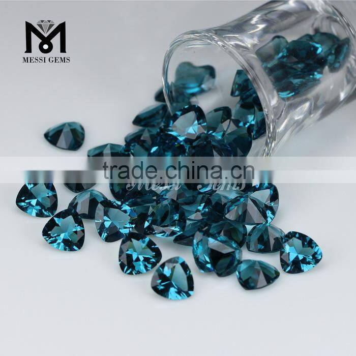 Wuzhou Messigems Custom Trillion 12x12 London Topaz Crystal Stone Design For Dress