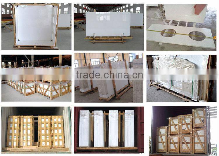 Engineered Diamond White Quartz Tile Flooring