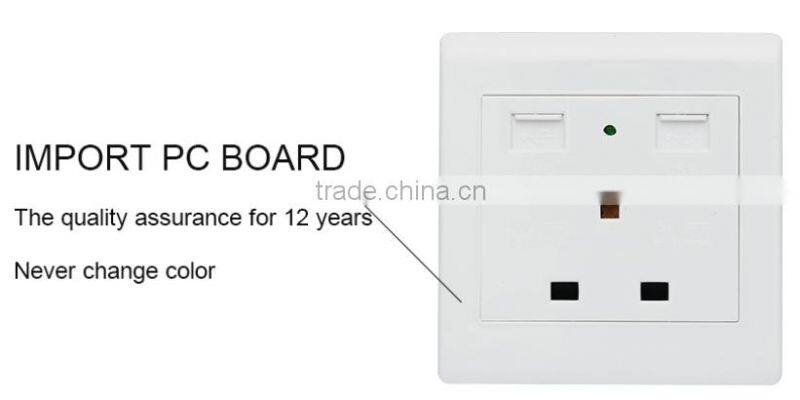 Free Sample UK Standard Double USB Charge Socket USB Outlet Port