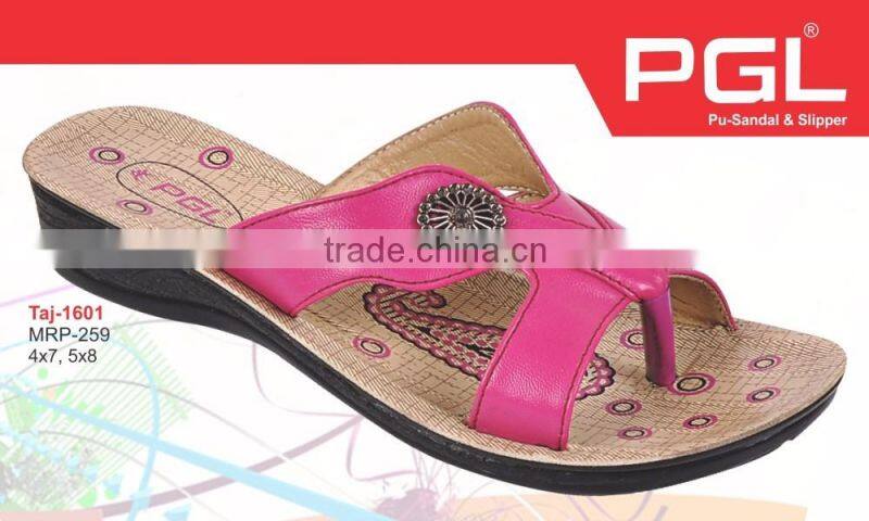 hot selling women slipper pu sole best range ladies shoes with fate sole sandal