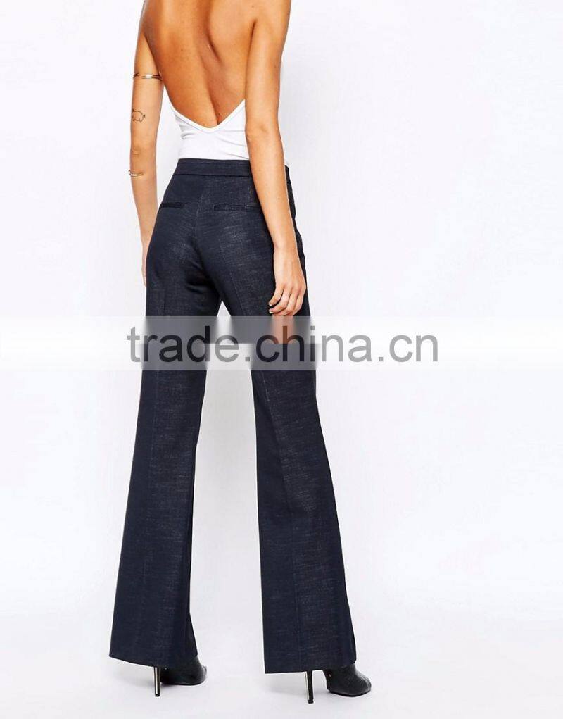 Daijun oem high quality fit deep blue crepe girl half pants and fashion high school girls in trousers