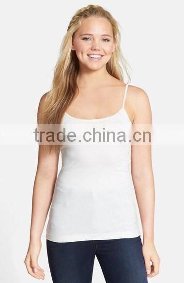 Daijun OEM high quality in plain custom white cotton spaghetti strap women workout tank tops