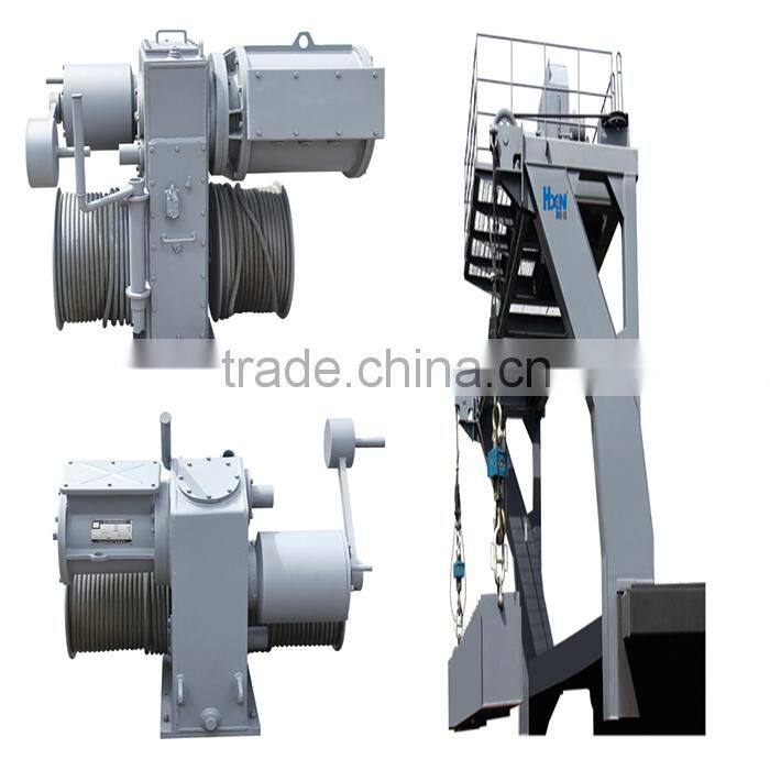 Electric rescue lifeboat winch for lifeboat davit