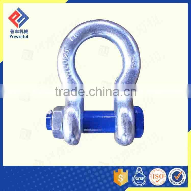 ZINC PLATED U.S. TYPE DROP FORGED BOLT TYPE ANCHOR SHACKLE