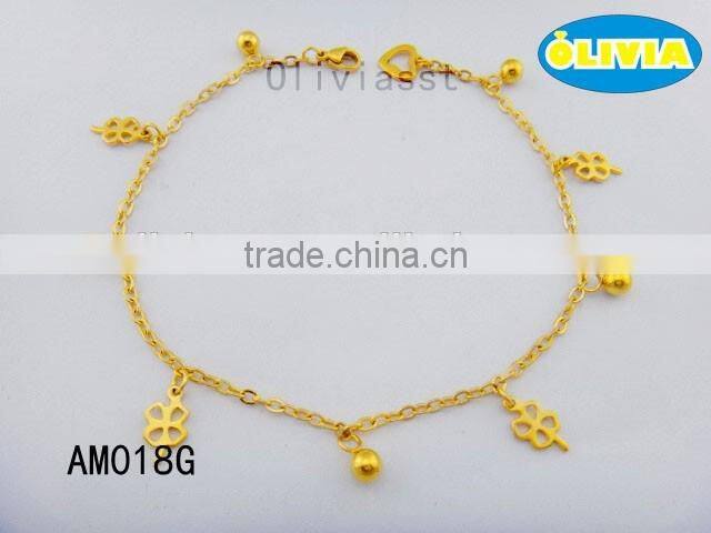 Olivia Jewelry Fashion Style Stainless Steel Anklets,Vintage Gold Design Anklet