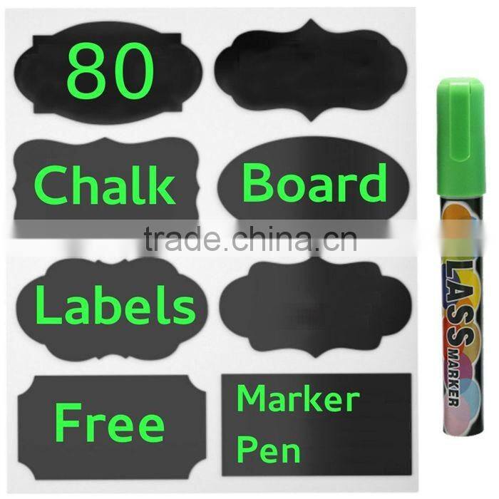 Juice Bottle Vinyl Chalkboard Label-custom size & package-kitchen/ restaurant label-Kids popular-Good for painting and writing.
