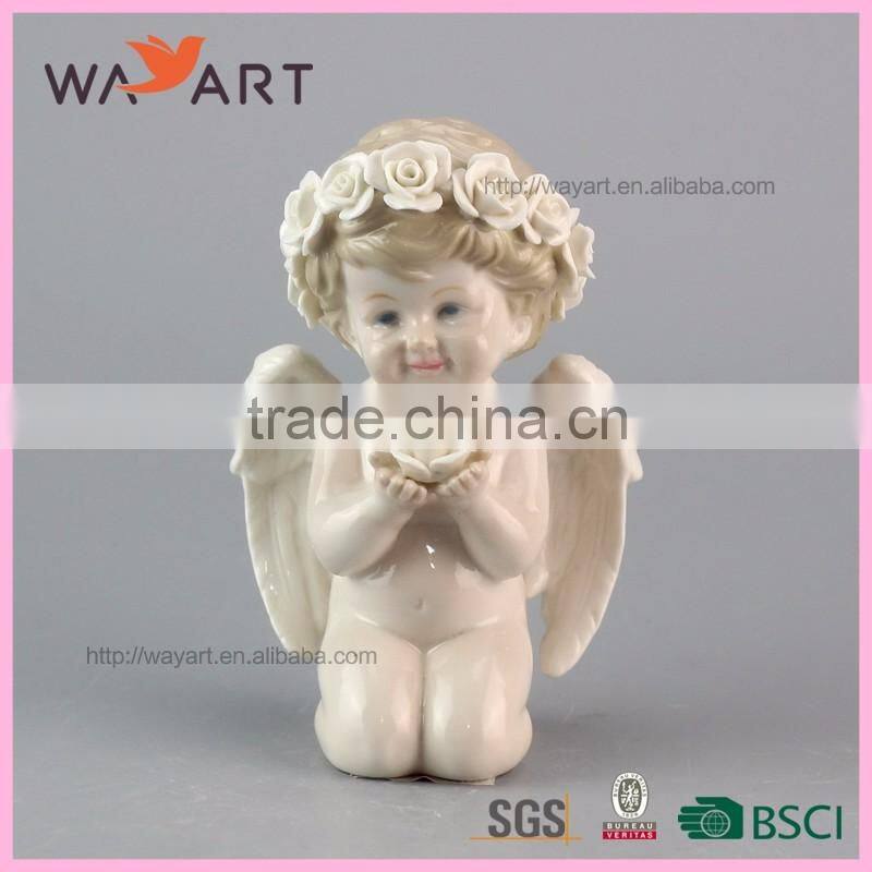 Extraordinary Lovely Ceramic Sonny Angel With White Flower