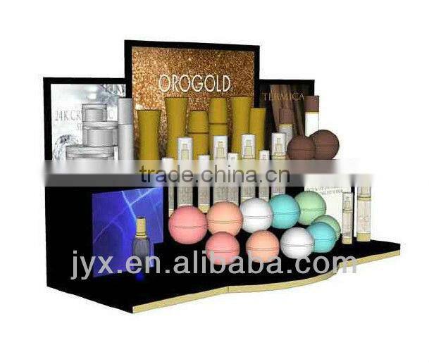 Two Tiers Cosmetic display Round Shape plexiglass acrylic makeup cosmetic display stand