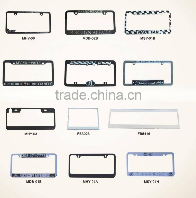 Factory promotional!! hot selling low price car license frame with chrome finish
