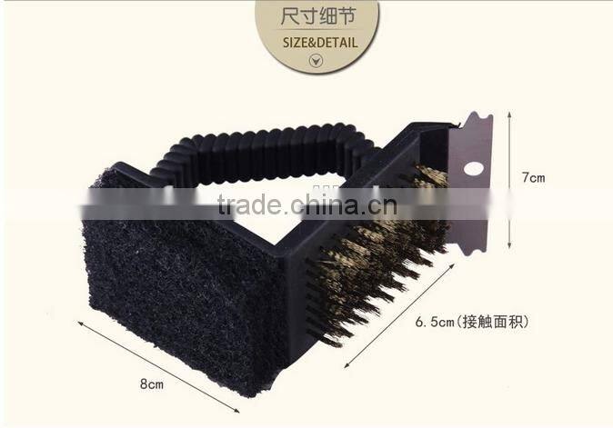 Top sale Barbecue Grill cleaner, brush cleaners, steel wire sponge trowel set kitchen tools