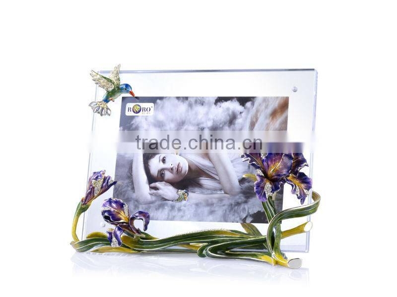 RORO Happy iris crystal glass enamel photo frame picture frame