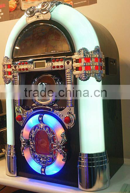 wooden radio cd player jukebox with built in speaker